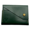 Intovention handmade snap button card holder in Forest Green