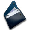 Intovention handmade snap button card holder in Navy Blue
