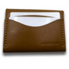 Intovention handmade snap button card holder in Cognac Brown