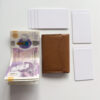 Intovention handmade snap button card holder in Cognac Brown