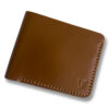 Intovention slim no coin pocket bifold wallet in Cognac Brown