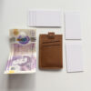 Intovention Pull-Tab Hand-Stitched Full Grain Leather Card Holder in Cognac Brown